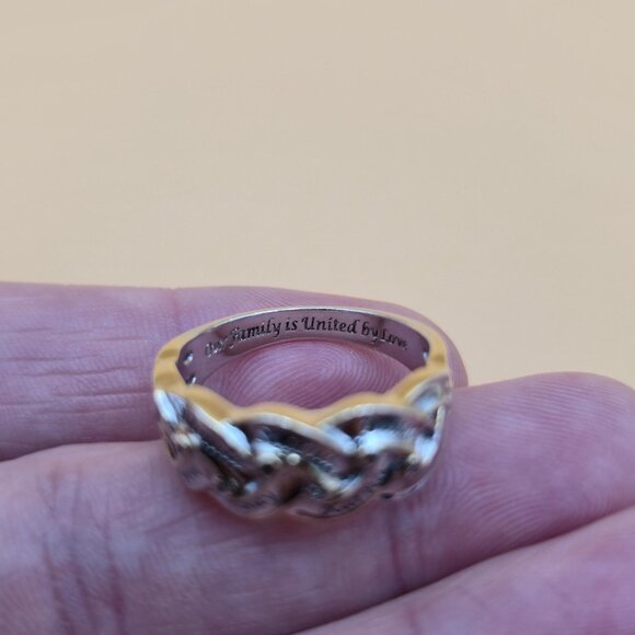 Size 8.75 Sterling Silver Children's Names Diamonds Band Ring A5664 - Picture 6 of 10